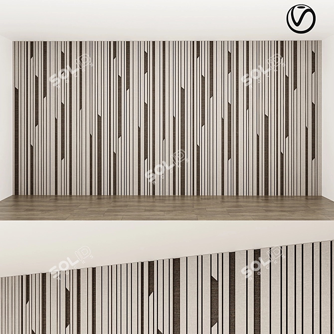  Contemporary Striped 3D Wall Panel 3D model image 1