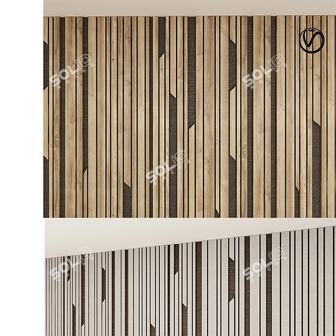  Contemporary Striped 3D Wall Panel 3D model image 2