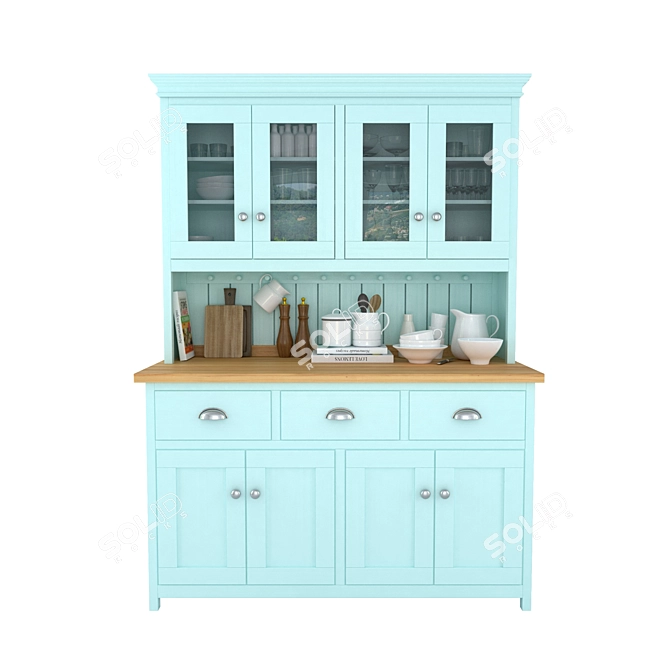 Modern Kitchen Cabinet Set 3D model image 1