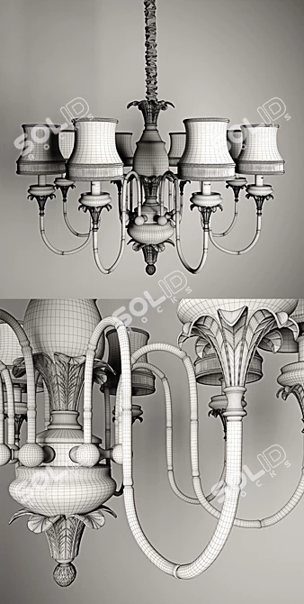 Elegant 8-Light Lucea Chandelier 3D model image 3