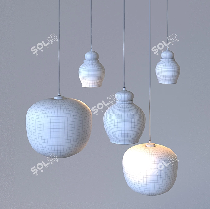 Modern Glass Pendant Light 3D model image 3