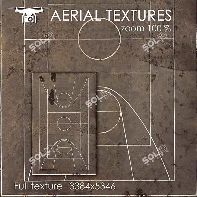 Aerial Sports Ground Texture 3D model image 1