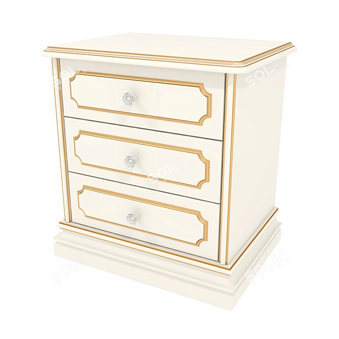 Milano Nightstand with 3 Drawers 3D model image 1