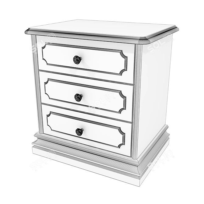 Milano Nightstand with 3 Drawers 3D model image 3