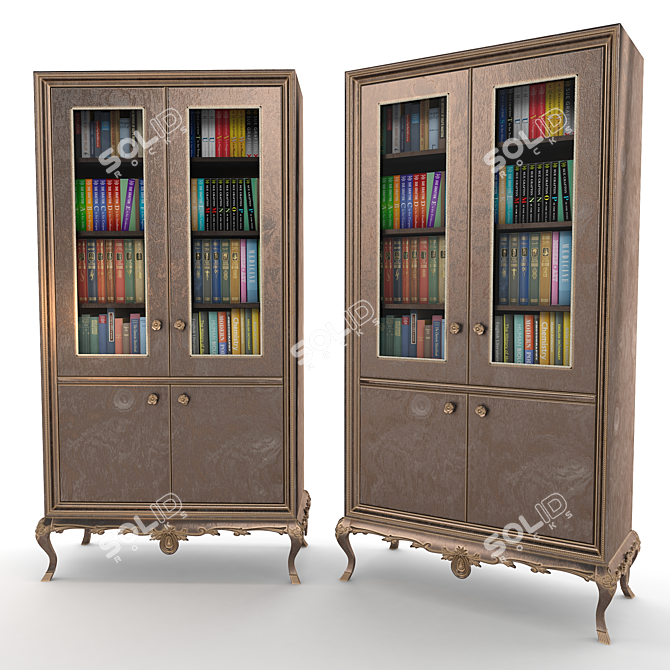 Venetian Bookchase - Elegant and Spacious Bookshelf 3D model image 1