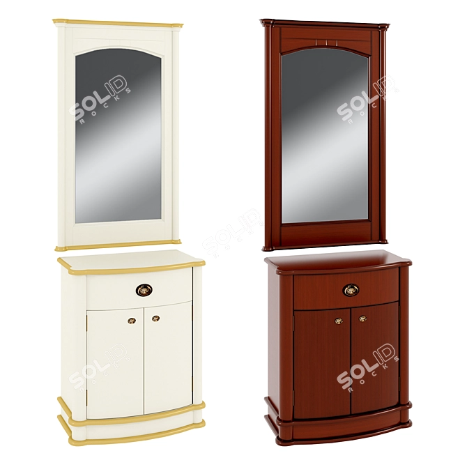 Elegant Atrium Cabinet & Mirror 3D model image 1