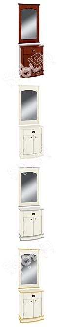 Elegant Atrium Cabinet & Mirror 3D model image 2