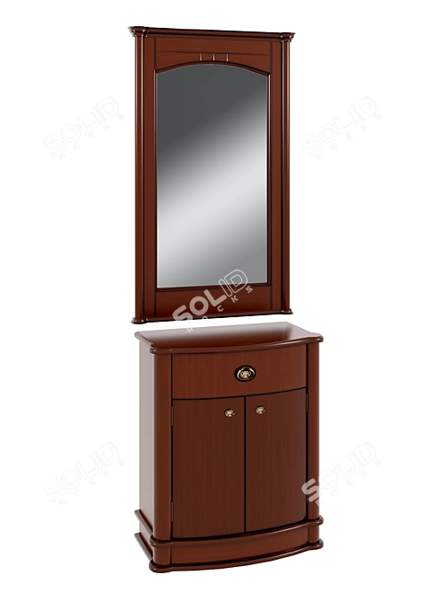 Elegant Atrium Cabinet & Mirror 3D model image 3