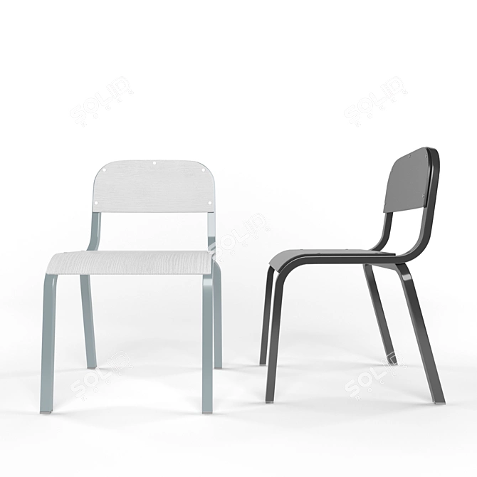 Elegant Chair with PBR Finish 3D model image 2