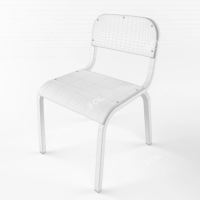 Elegant Chair with PBR Finish 3D model image 3