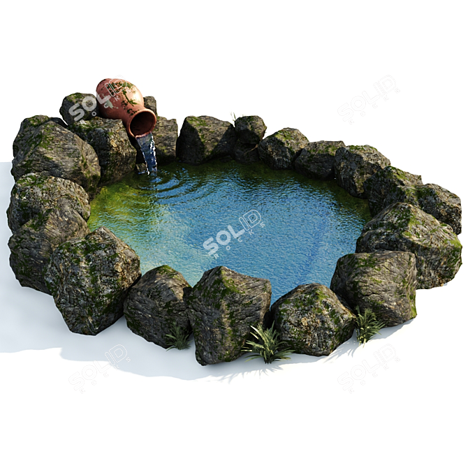 Tranquil Garden Oasis 3D model image 1