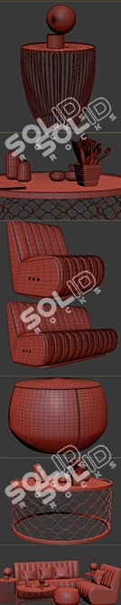 Sophia Sofa and Armchair Set: Elegant and Comfortable 3D model image 3