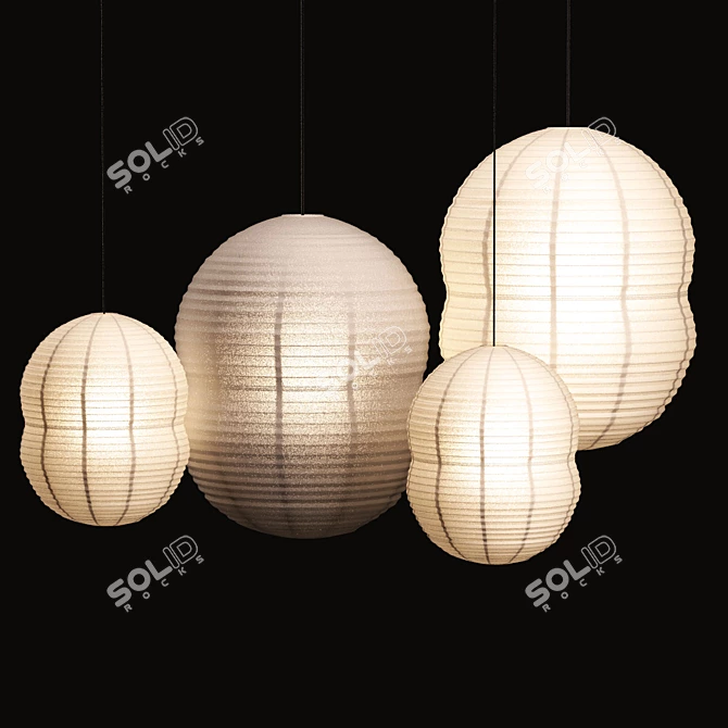 Hotaru Bubble Lights: Stylish Illumination 3D model image 1