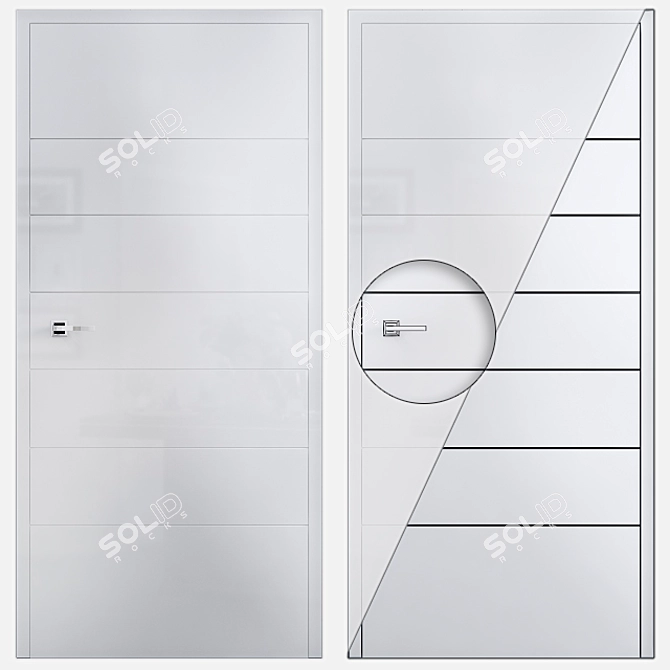 Classen Linea B Model 2.7: White Lacquered Door 3D model image 1