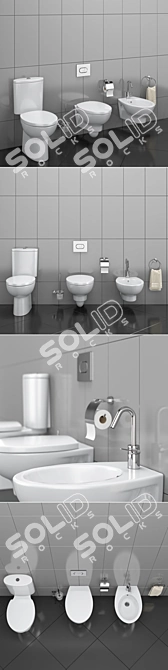 Hatria Erika Pro WC & Bidet 3D model image 2