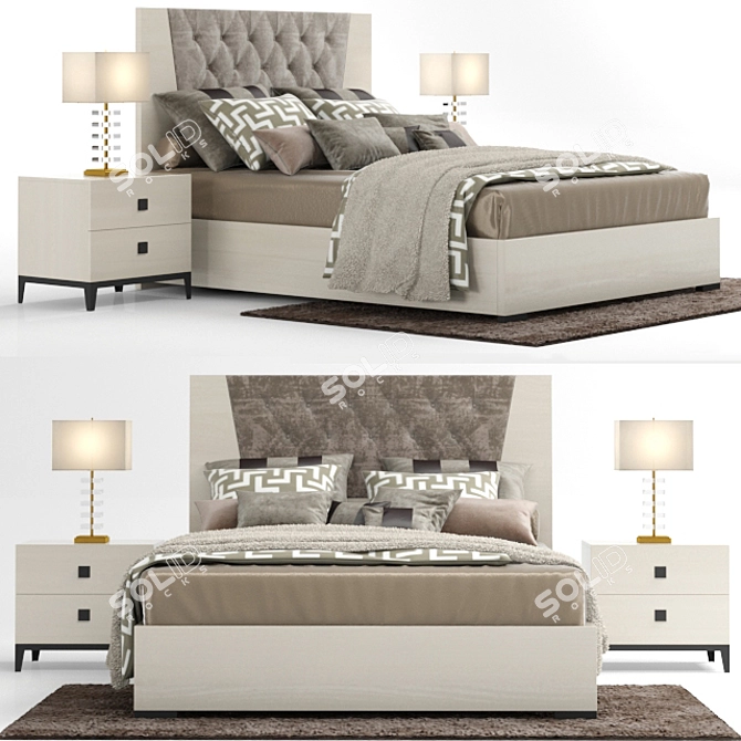 Luxury ALF Mont Blanc Bed | Italian Interiors 3D model image 1