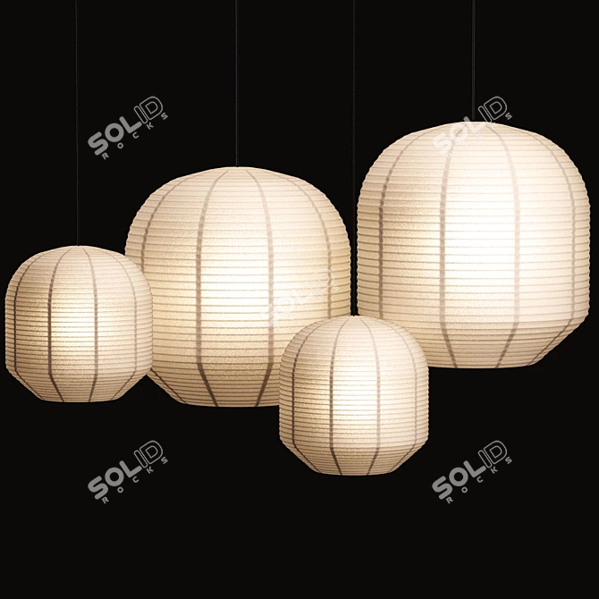 Japanese-Inspired Paper Lanterns: Hotaru Buoy 3D model image 2