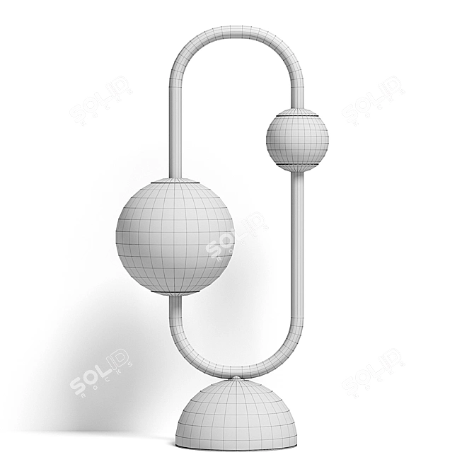 Sleek LED Sphere Table Lamp 3D model image 2