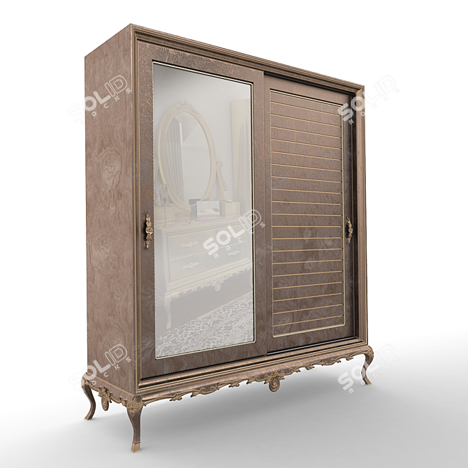 Modern Vendeik Wardrobe - Sleek and Spacious 3D model image 2