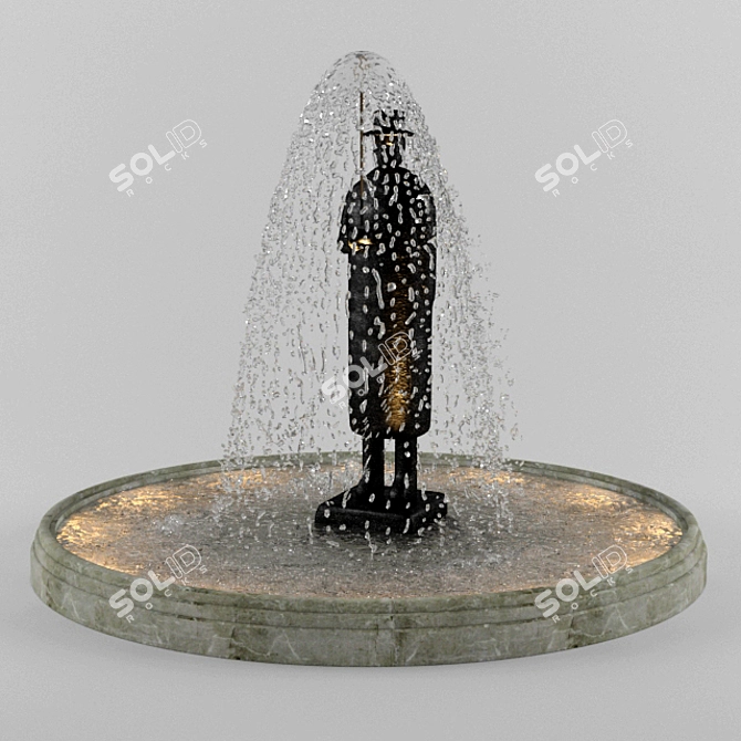  Watery Umbrella Man Fountain 3D model image 1