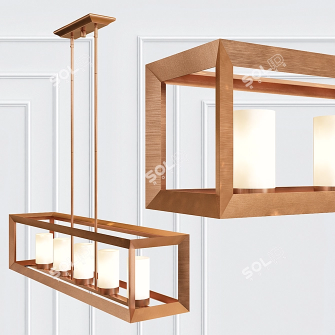 Elegant Golden Lighting Pendant 3D model image 1