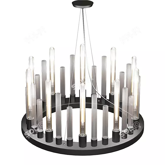 Ocular 6-Light Bronze Chandelier 3D model image 1