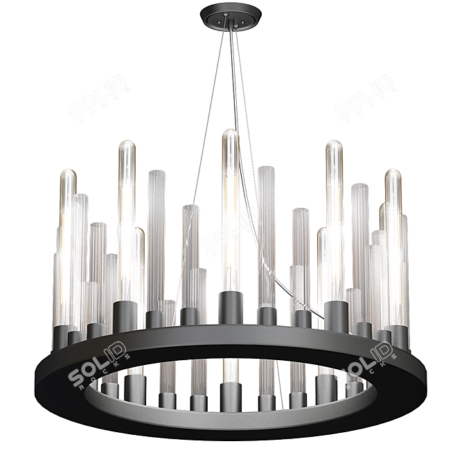 Ocular 6-Light Bronze Chandelier 3D model image 2