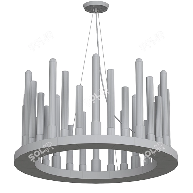 Ocular 6-Light Bronze Chandelier 3D model image 3