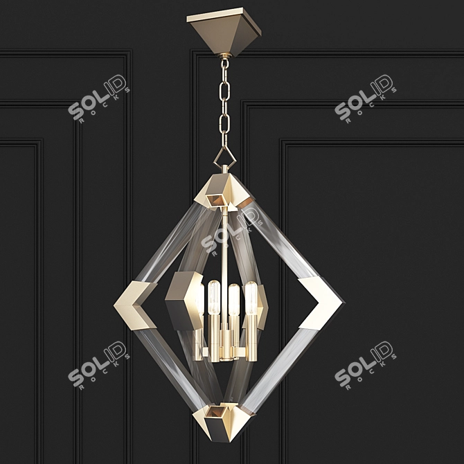 Elegant Lyons Pendant: Aged Brass 3D model image 1