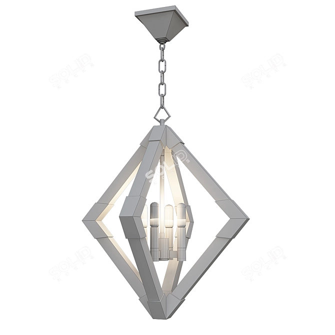 Elegant Lyons Pendant: Aged Brass 3D model image 3