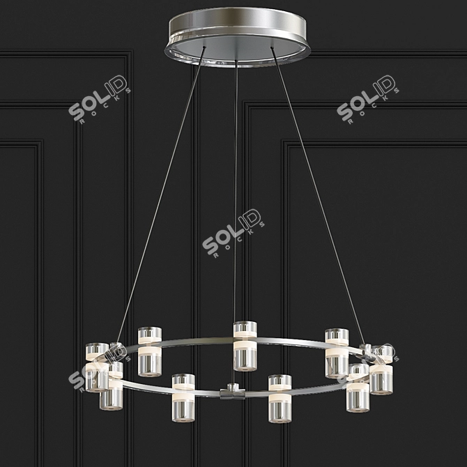 Elegant Chrome Netto Chandelier 3D model image 1