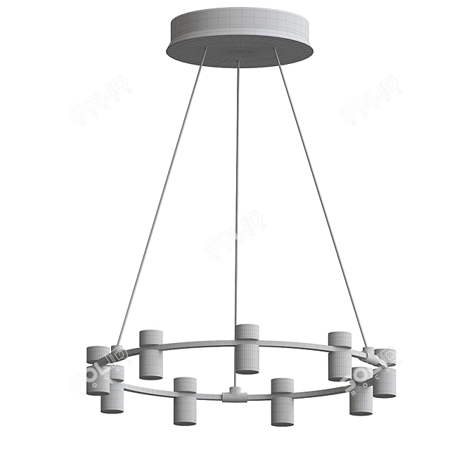 Elegant Chrome Netto Chandelier 3D model image 2