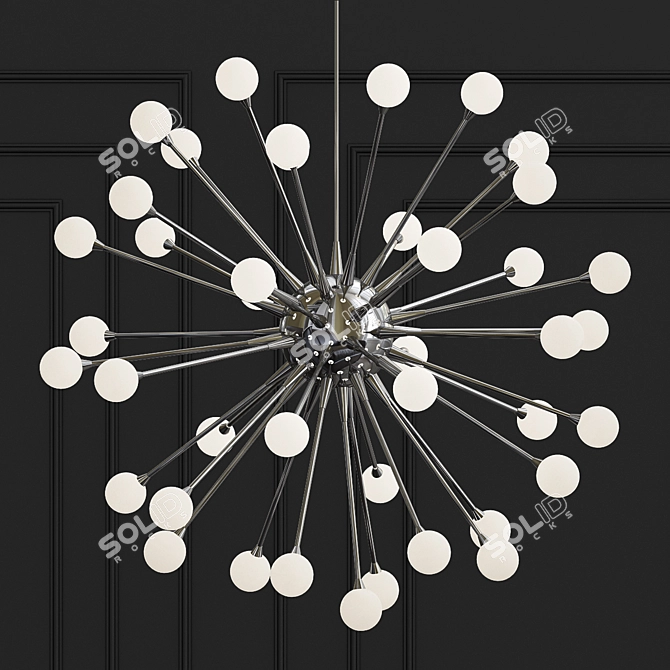 Modern Gold Chandelier: Impulse Collection 3D model image 1