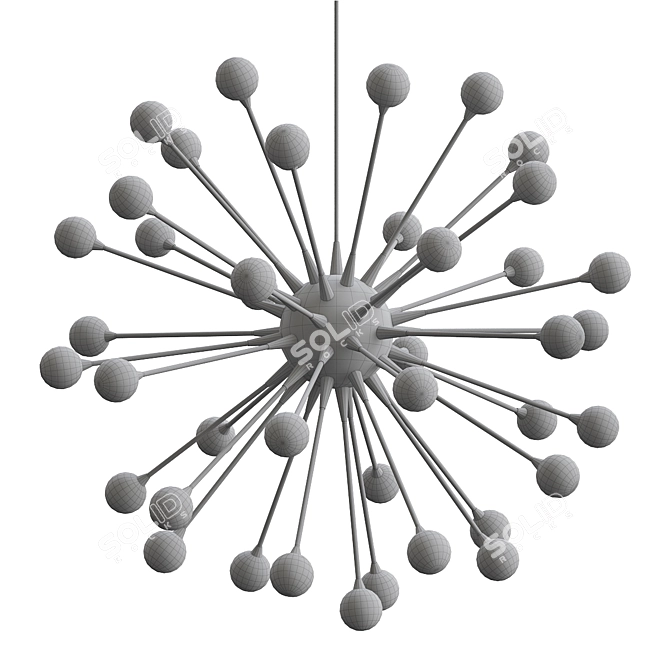 Modern Gold Chandelier: Impulse Collection 3D model image 2