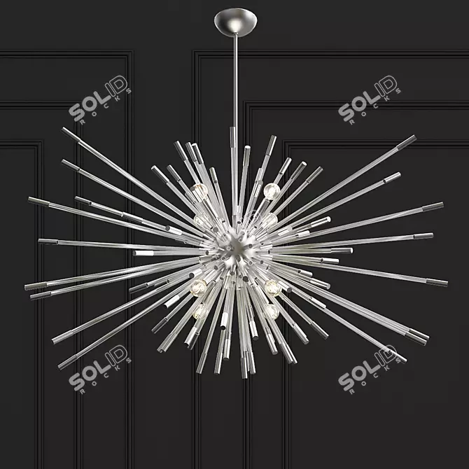 Andromeda Chandelier: Polished Nickel, Clear Shade 3D model image 1