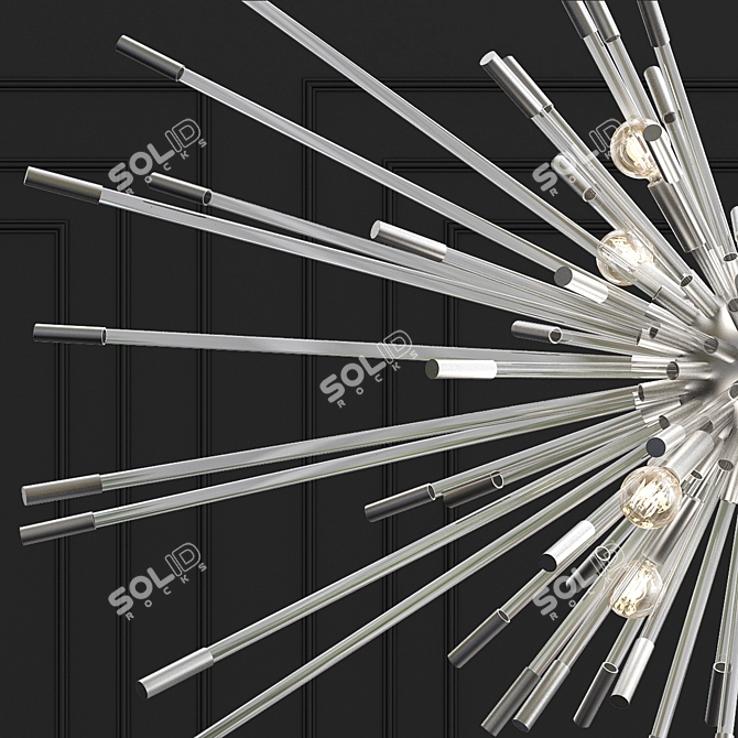 Andromeda Chandelier: Polished Nickel, Clear Shade 3D model image 2