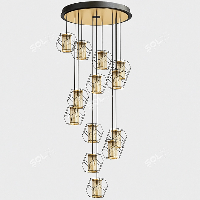 Bettino Multi Light Pendant: Stylish and Versatile 3D model image 1