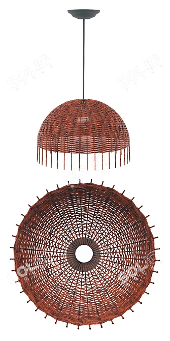 Gervasoni Croco 95: Elegant Woven Rattan Lamp 3D model image 2