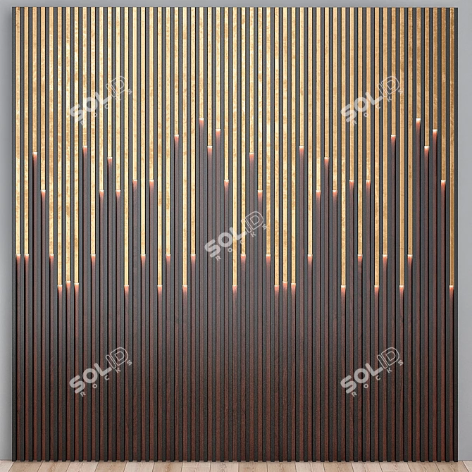 Elegant 3D Wall Panel 3D model image 1