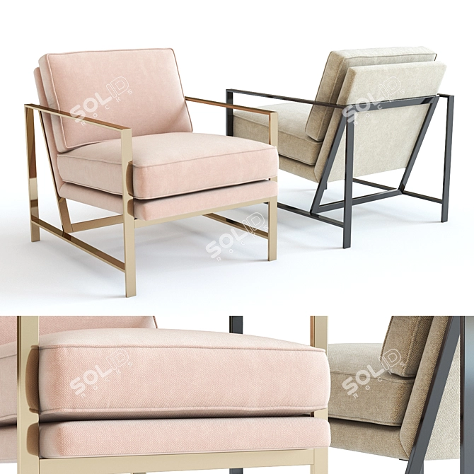 West Elm Metal Frame Chair 3D model image 1