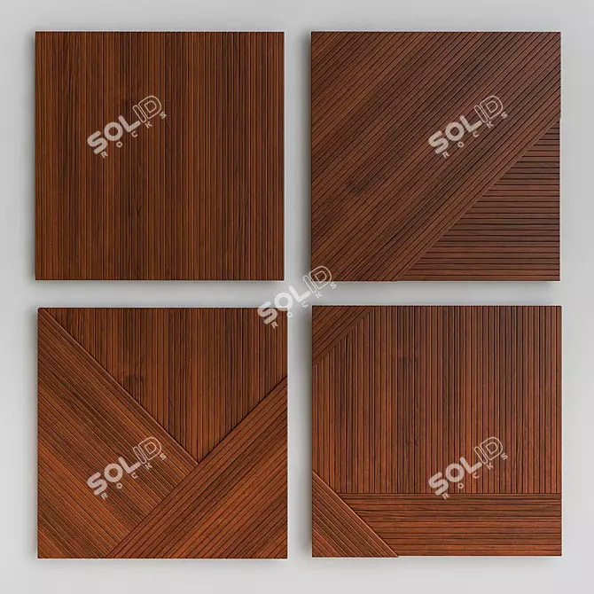 Elegant 3D Wall Panel 3D model image 1