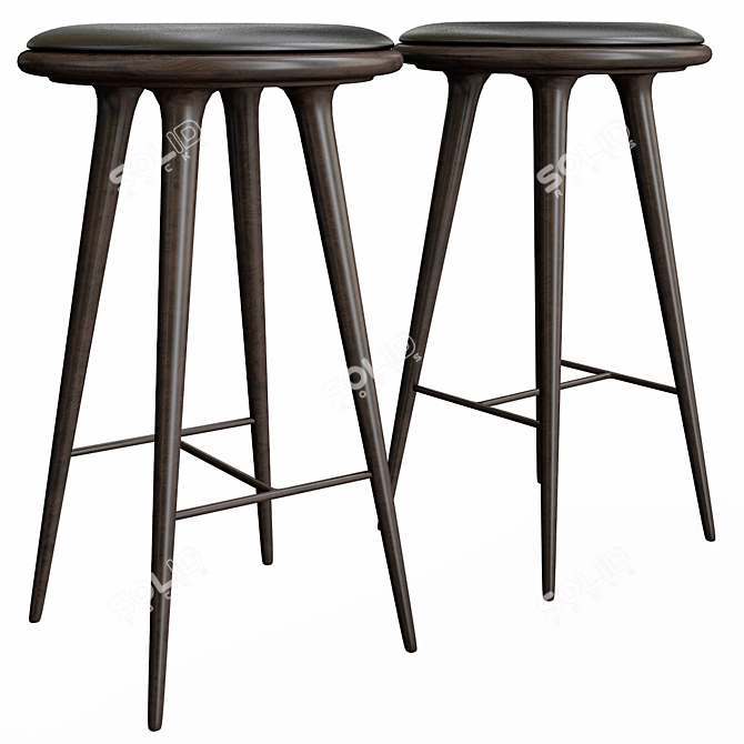 Elegant Mater Bar Stools: Elevate Your Space 3D model image 1