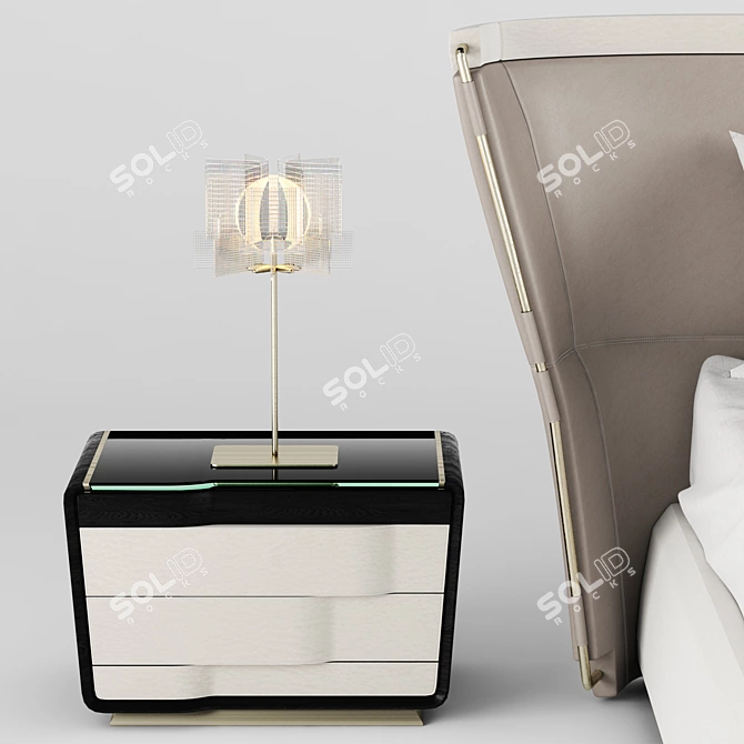 Luminous Dream Bed 3D model image 2