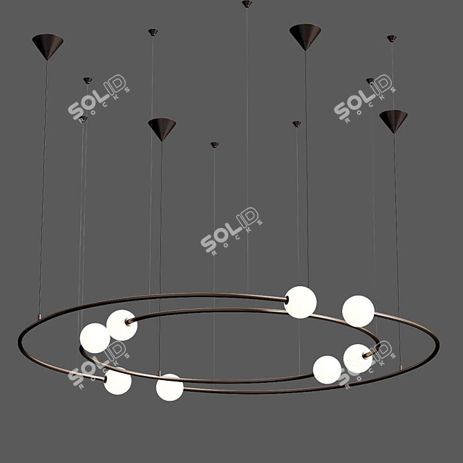 Elegant Frosted Glass Pendant Light 3D model image 1