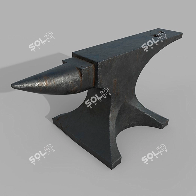 Heavy-Duty Steel Anvil 3D model image 1