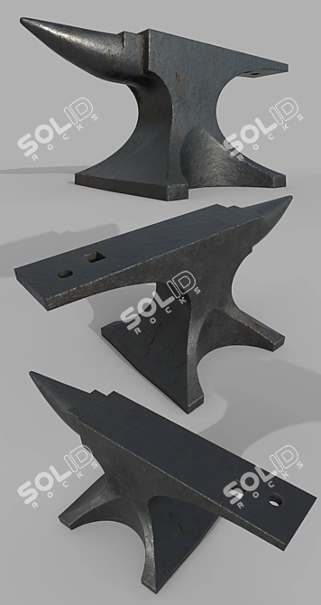 Heavy-Duty Steel Anvil 3D model image 2