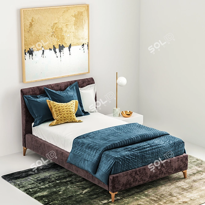 Andes Deco Bed - Elegant and Stylish Awakening 3D model image 1