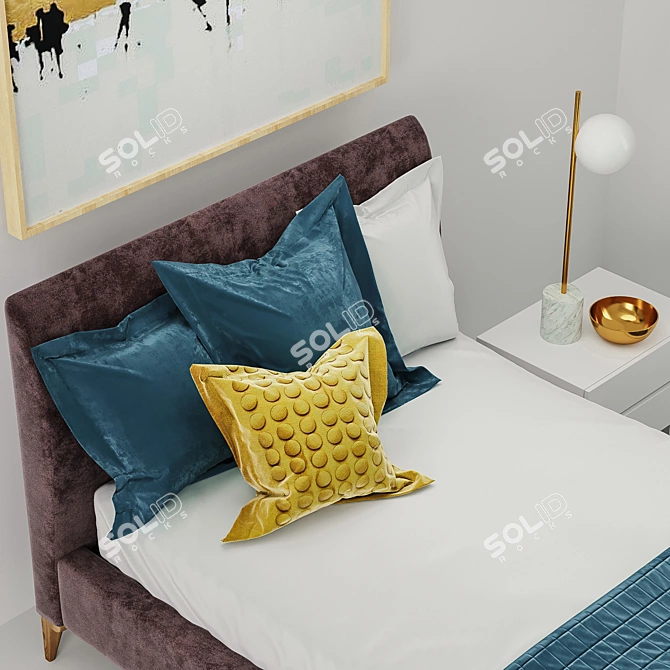 Andes Deco Bed - Elegant and Stylish Awakening 3D model image 2