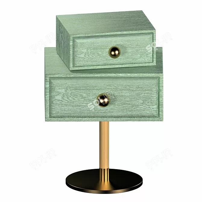 Vibrant Green Nightstand: Maisondada Stand 3D model image 2