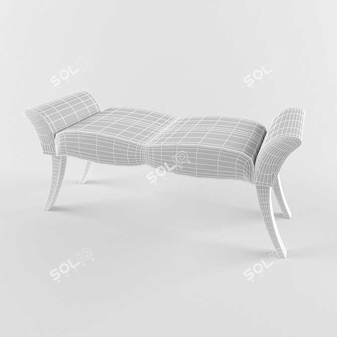 Elegant Leather Bench: Modern & Stylish 3D model image 2